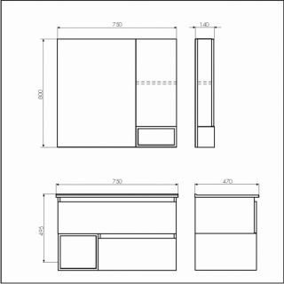 Comforty Зеркало-шкаф "Турин-75" дуб бежевый
